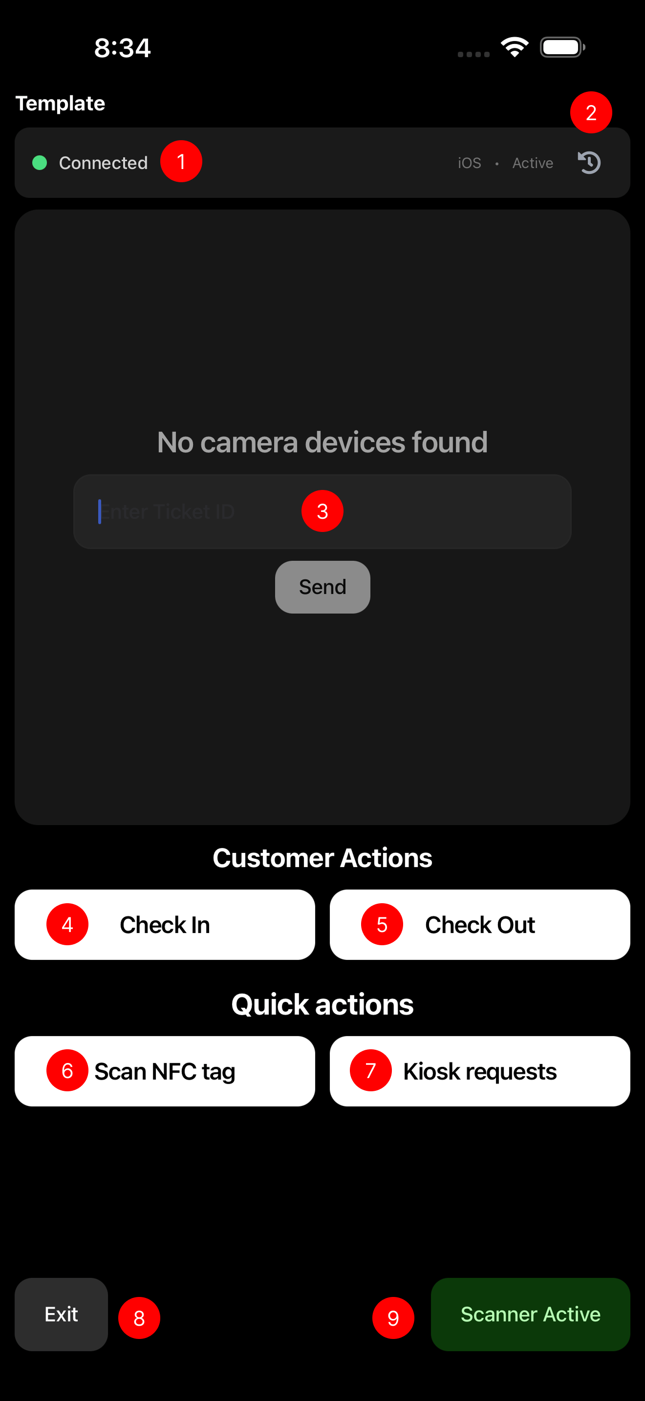 Staff App Interface - Check In
